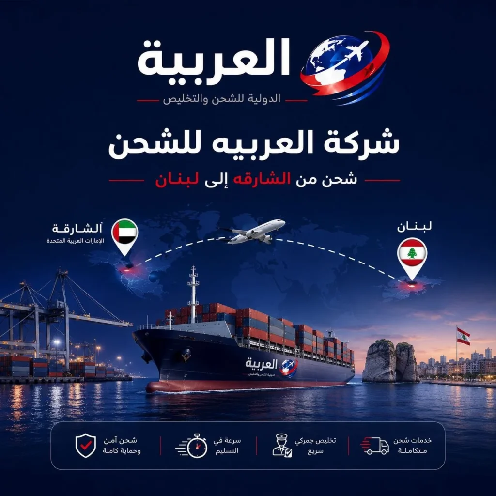 شحن من الشارقة إلى لبنان