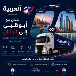 شحن من ابوظبي الى لبنان
