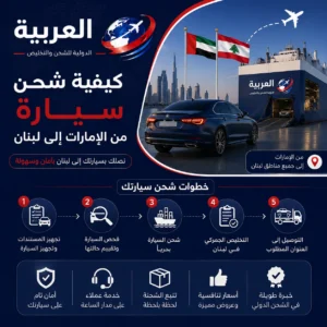 كيفية شحن سيارة من الإمارات إلى لبنان
