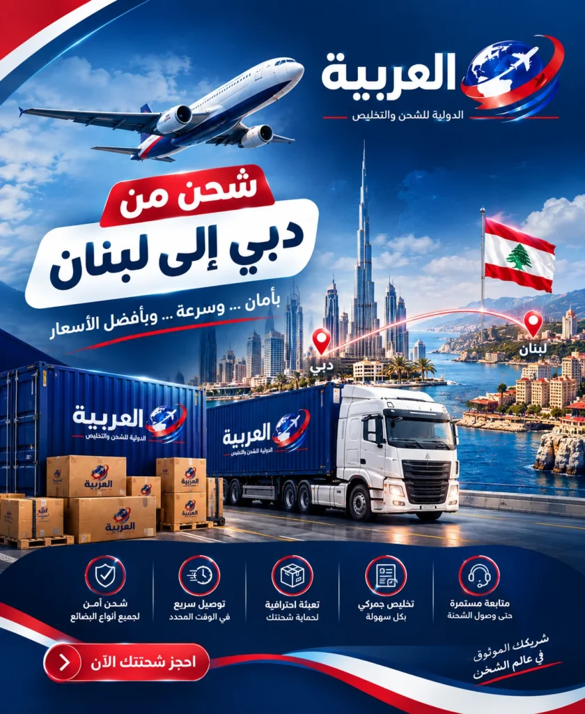 شحن من دبي إلى لبنان