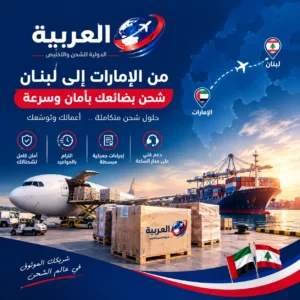 شحن بضائع من الإمارات إلى لبنان