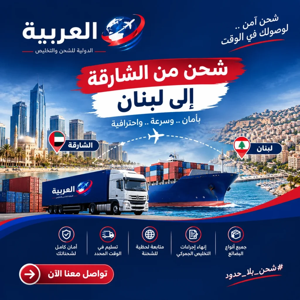 شحن من الشارقة الى لبنان