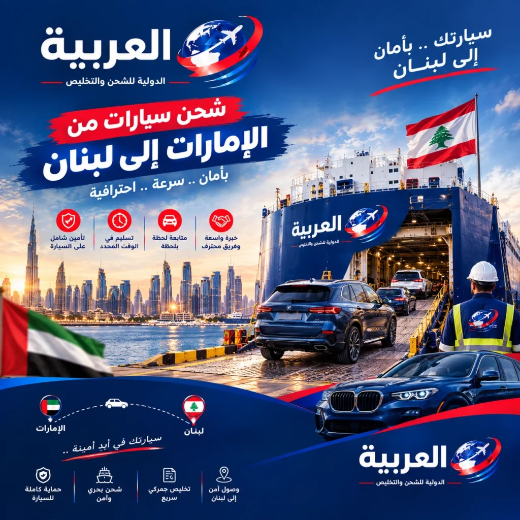 شحن سيارات من الامارات الى لبنان