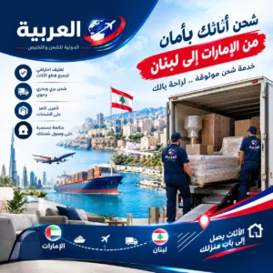 شحن اثاث من الامارات إلى لبنان