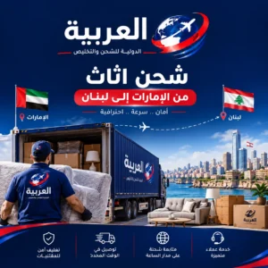 شحن اثاث من الامارات إلى لبنان
