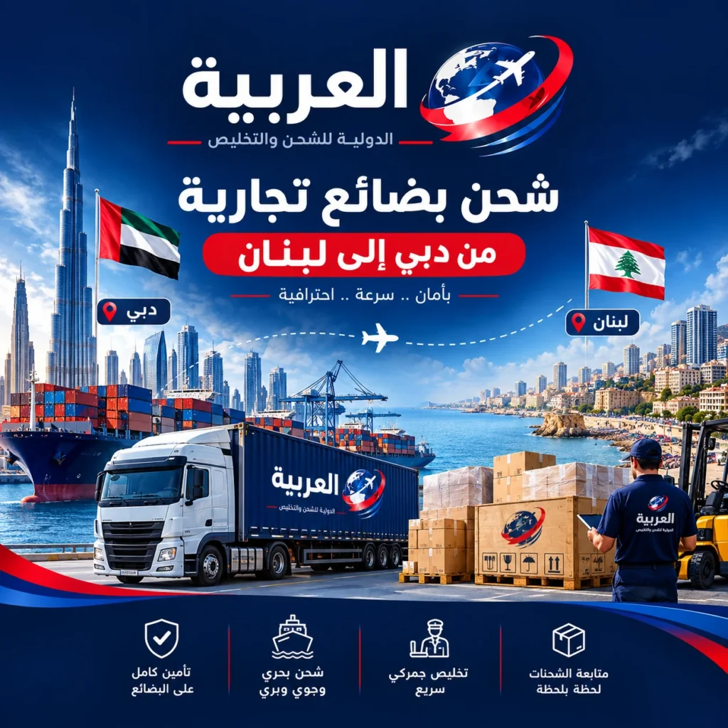 شحن بضائع تجارية من دبي الى لبنان