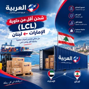شحن اقل من حاوية (LCL) الامارات لبنان
