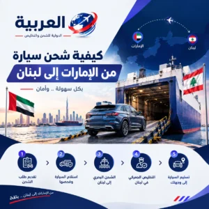 كيفية شحن سيارة من الإمارات الى لبنان